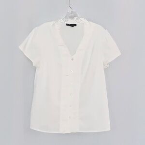 Style & Co White Short Sleeve Blouse